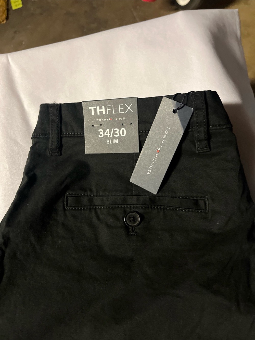 Tommy Hilfiger Black THFLEX Slim Chinos